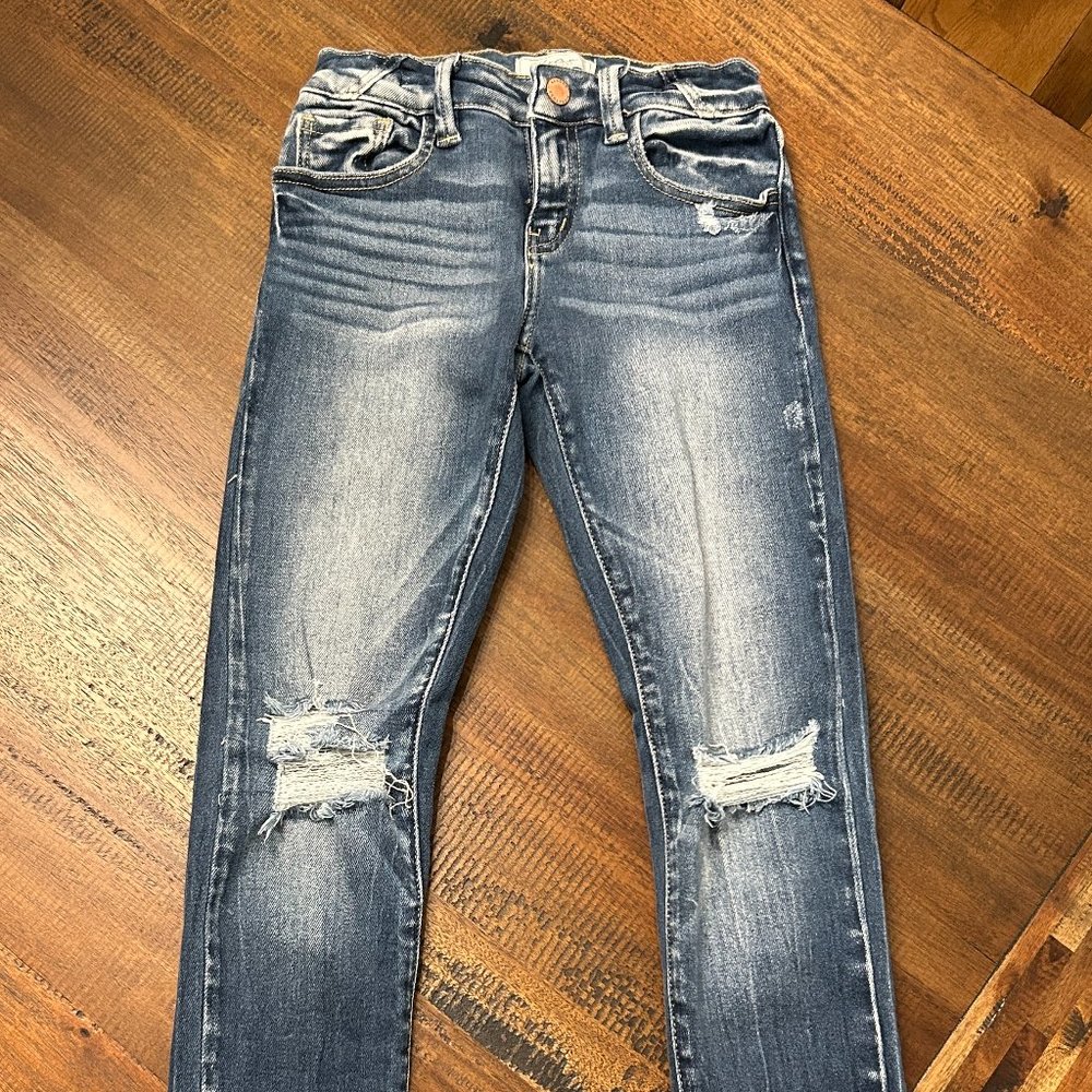 Girls KanCan Signature Jeans, Mid-rise Skinny Stretch Distressed - Size 12